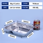 Kompartemen Bagian Aluminium Foil Lunch Box tahan suhu tinggi