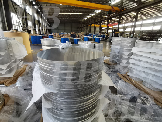 Temperature H14 / H24 1000 Series Aluminium Round Plate Tepi 2,6mm Untuk Tanda Peringatan Lalu Lintas