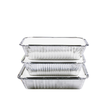Produsen Disposable Food Grade Aluminium Foil Lunch Box Container Dengan Tutup 410ml 150*120*55mm