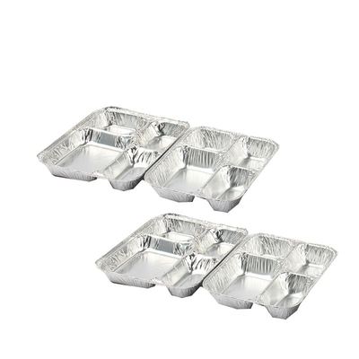 Kompartemen Bagian Aluminium Foil Lunch Box tahan suhu tinggi