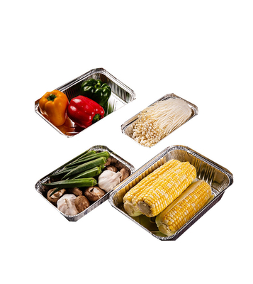 Hot Selling Disposable Square Aluminium Foil Lunch Box tahan suhu tinggi