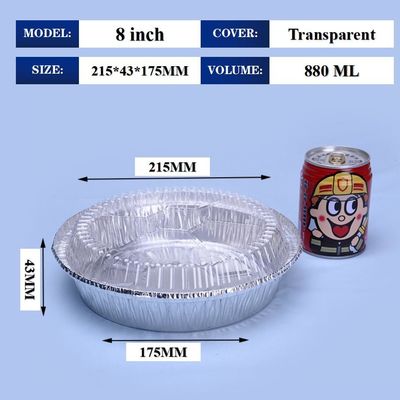 8 Inch Foil Lunch Box Container Dengan Tutup 215*175*43mm Produsen BBQ Takeout Food Container