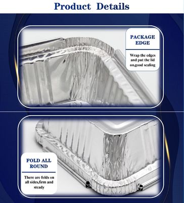 Kotak makan siang aluminium foil yang tahan panas dan ramah lingkungan dan wadah makanan untuk kemasan makanan