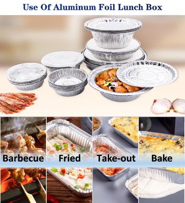 Kotak makan siang aluminium foil yang tahan panas dan ramah lingkungan untuk kemasan makanan