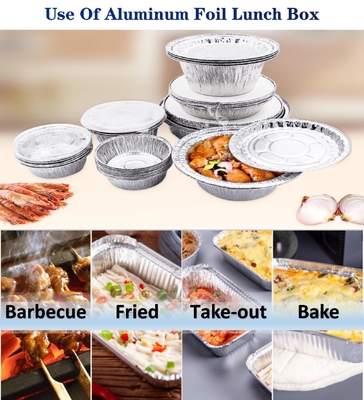Pengemasan makanan sekali pakai yang dapat didaur ulang Kontainer aluminium Piring foil timah Piring makan Piring foil aluminium