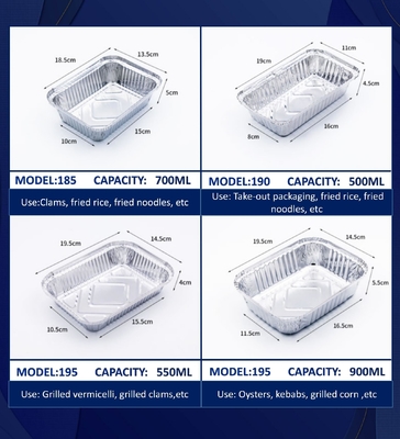 Gold Color Smooth Wall Aluminium Foil Food Container Tray Dengan Tutup Plastik Tutup CREC620 Yysm