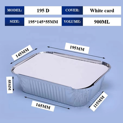 Aluminium Foil Disposable Lunch Box Hot Pot kecil Takeout Pot Dengan Ikan Panggang Aluminium Foil Meal Dipanaskan