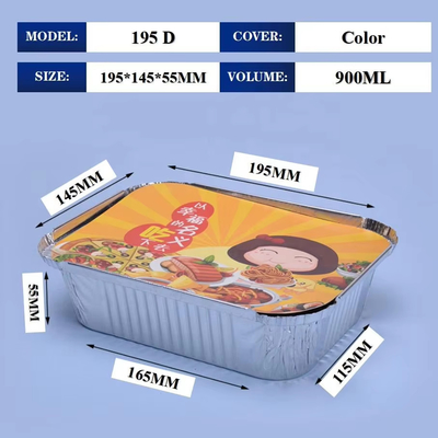 Kotak Makan Siang Aluminium Foil Permukaan Kustom 8085 Loyang Aluminium Foil Sekali Pakai