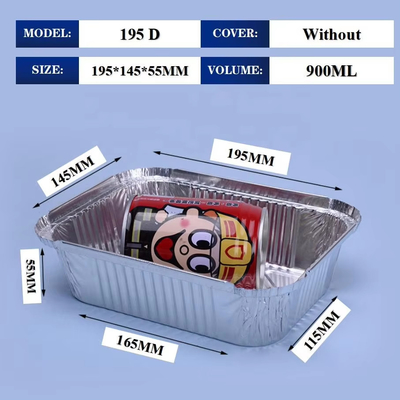 Aluminium Foil Disposable Lunch Box Hot Pot kecil Takeout Pot Dengan Ikan Panggang Aluminium Foil Meal Dipanaskan