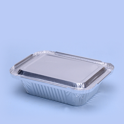 Food-Grade Aluminum Foil Lunch Box 201x142x30mm Microwave Safe