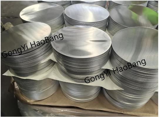Cakram Aluminium Kerataan Tinggi Permukaan Halus Paduan 1050 1060 3003, Tebal 0,3–6Mm, Kosong Aluminium Ukuran Khusus untuk Penutup Lampu & Pot